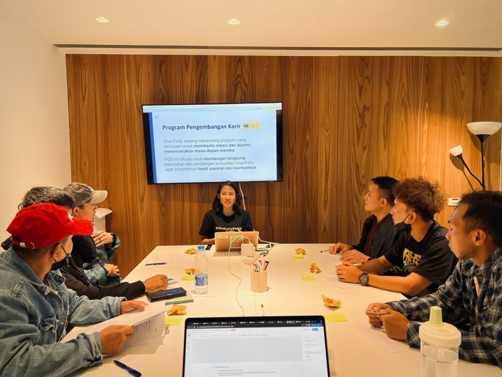 Me with male participants of a focus group discussion, exploring their experiences and career goals.